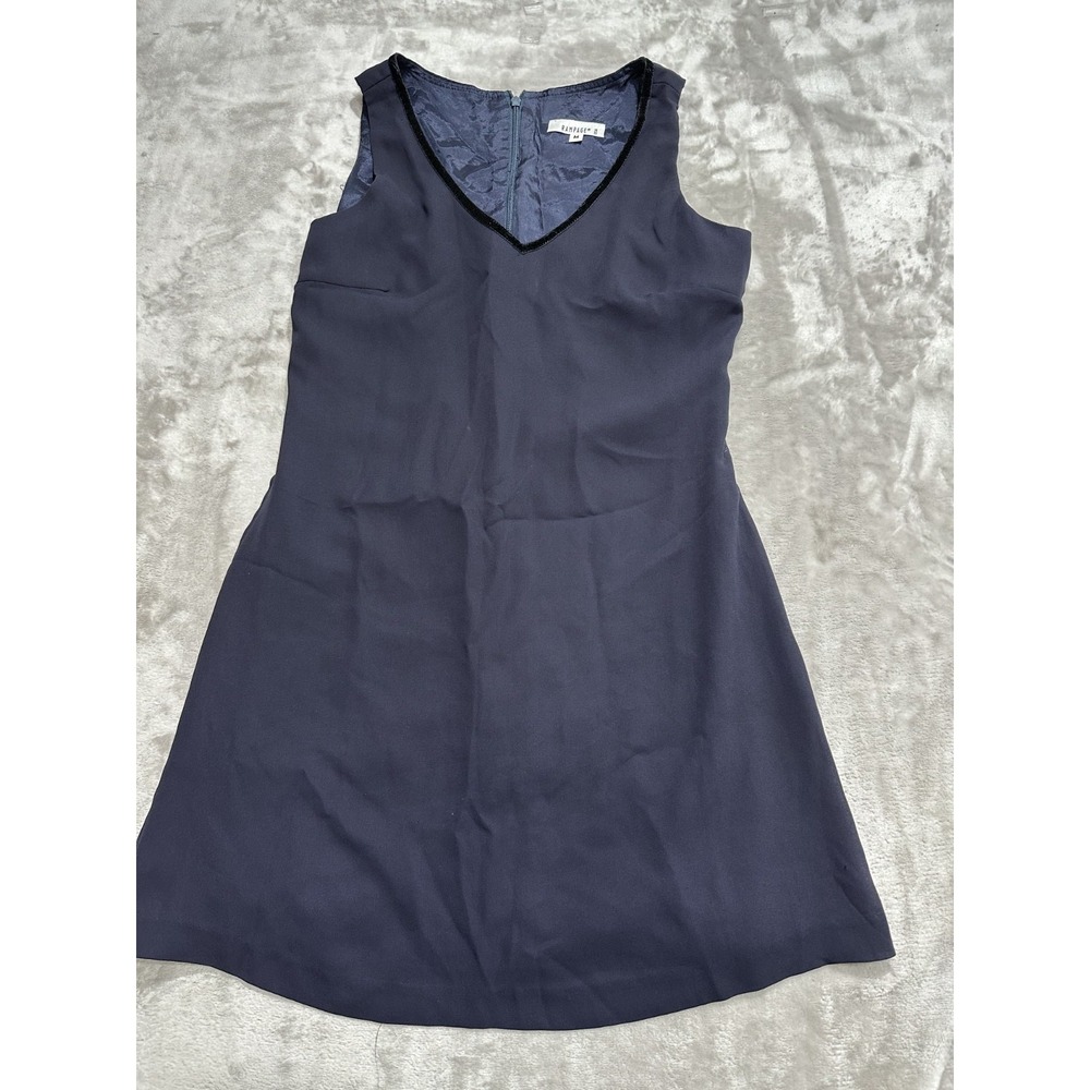 Rampage Sleeveless Dress Women's Size Medium Navy Blue 1/2 Zip Back Lightweight